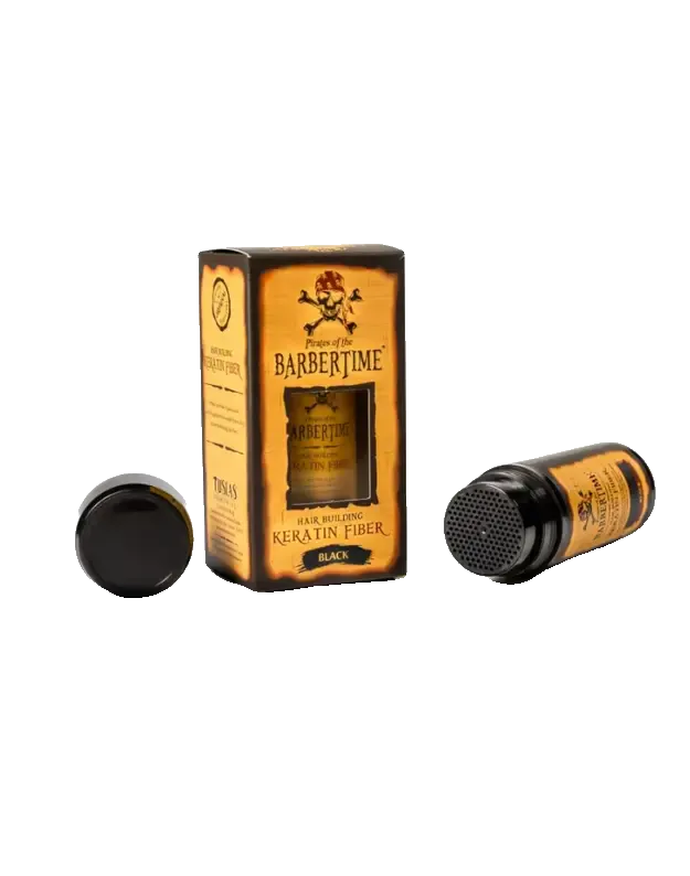 Barbertime Hair Building Keratin Fiber Plaukų tankinimo pudra, Black, 21 g